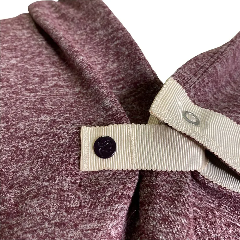 Lululemon On The Go Women's Sweater Heathered Magenta Button-Front Wrap‎ Poncho